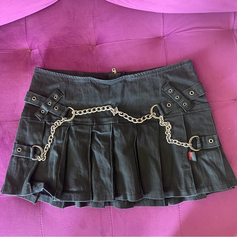 Tripp Nyc Black Mini Skirt with Chain Size Small